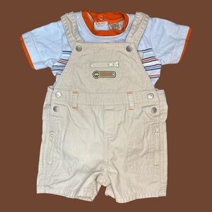 Vintage Faded Glory Baby Overall Set (6/9 Months)